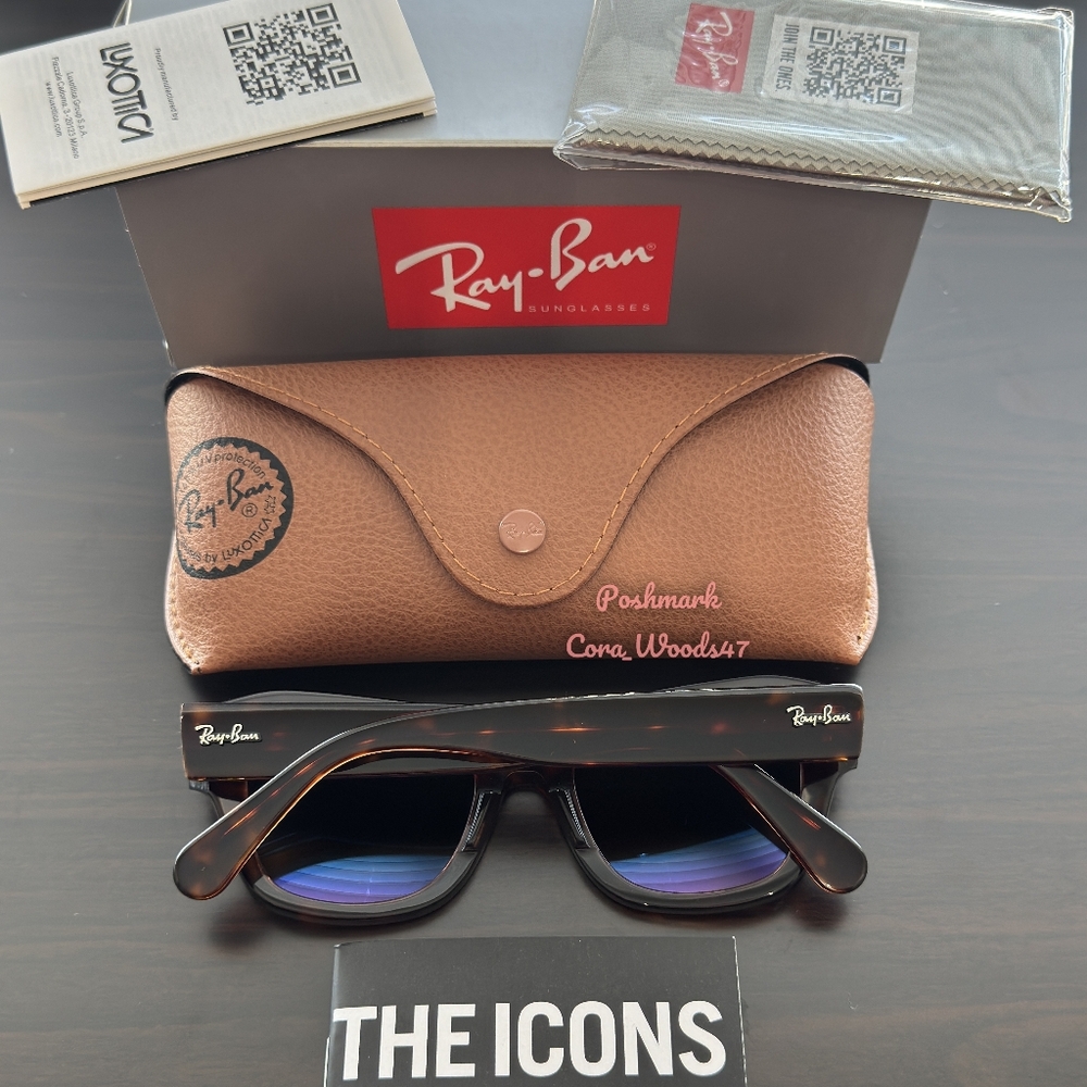 RayBan State Street Tortoise Frame RB2186 Gradient Brown Lens Unisex New - Picture 7 of 17